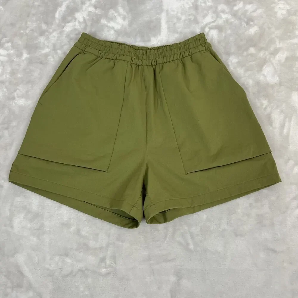 Lululemon Lab Shorts Womens 2 Green Relaxed‎ Fit Super High Rise 3